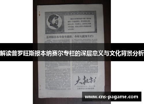 解读普罗旺斯报本纳赛尔专栏的深层意义与文化背景分析